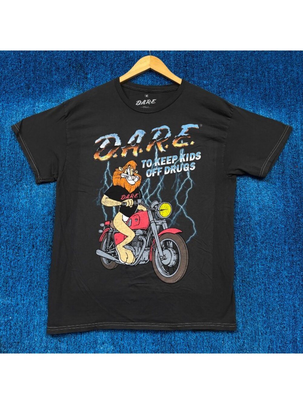 DARE to Keep Kids Off Drugs Electric Biker Daren Promo Tee M